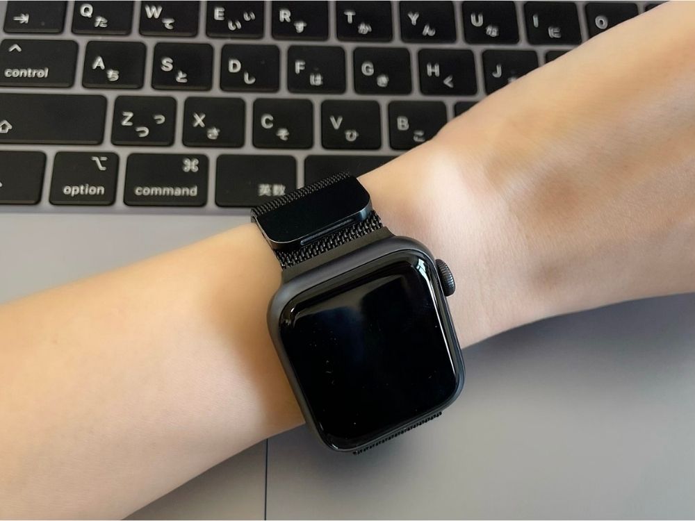 金属ベルトアップル純正ミラネーゼループ 黒 Apple Watch 38mm/40mm ...