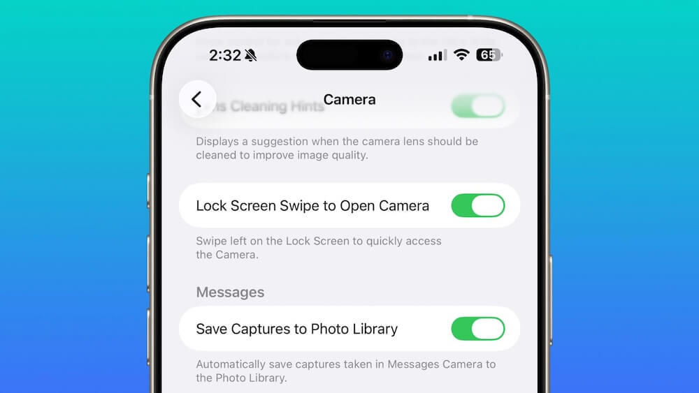 iOS 26.1 新機能 iPhone ロック画面 カメラ 無効