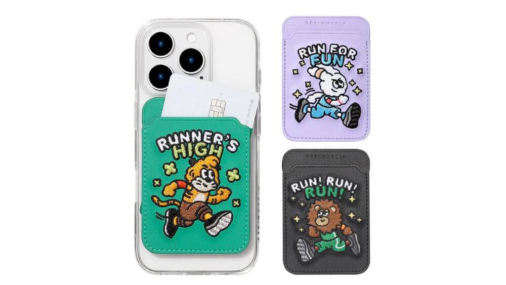 MagSafe アクセサリー Design Skin 刺繡カードポケット ランニングアニマル